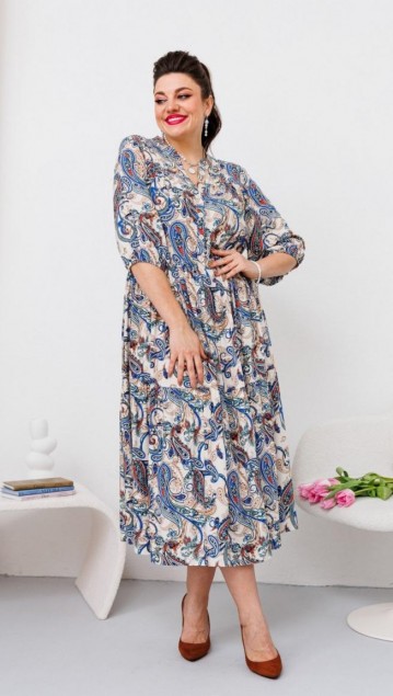 Romanovich Платье 1-2644 Серо-синий 